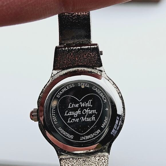 Live Laugh Love Women's Stainless Steel Cuff Style Wrist Watch Engraved - Picture 6 of 7
